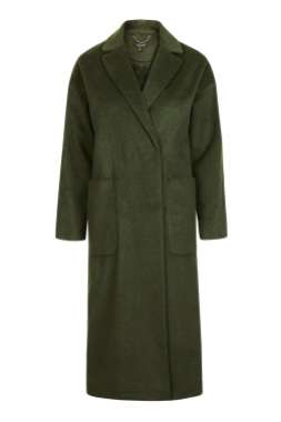 topshop green longline coat